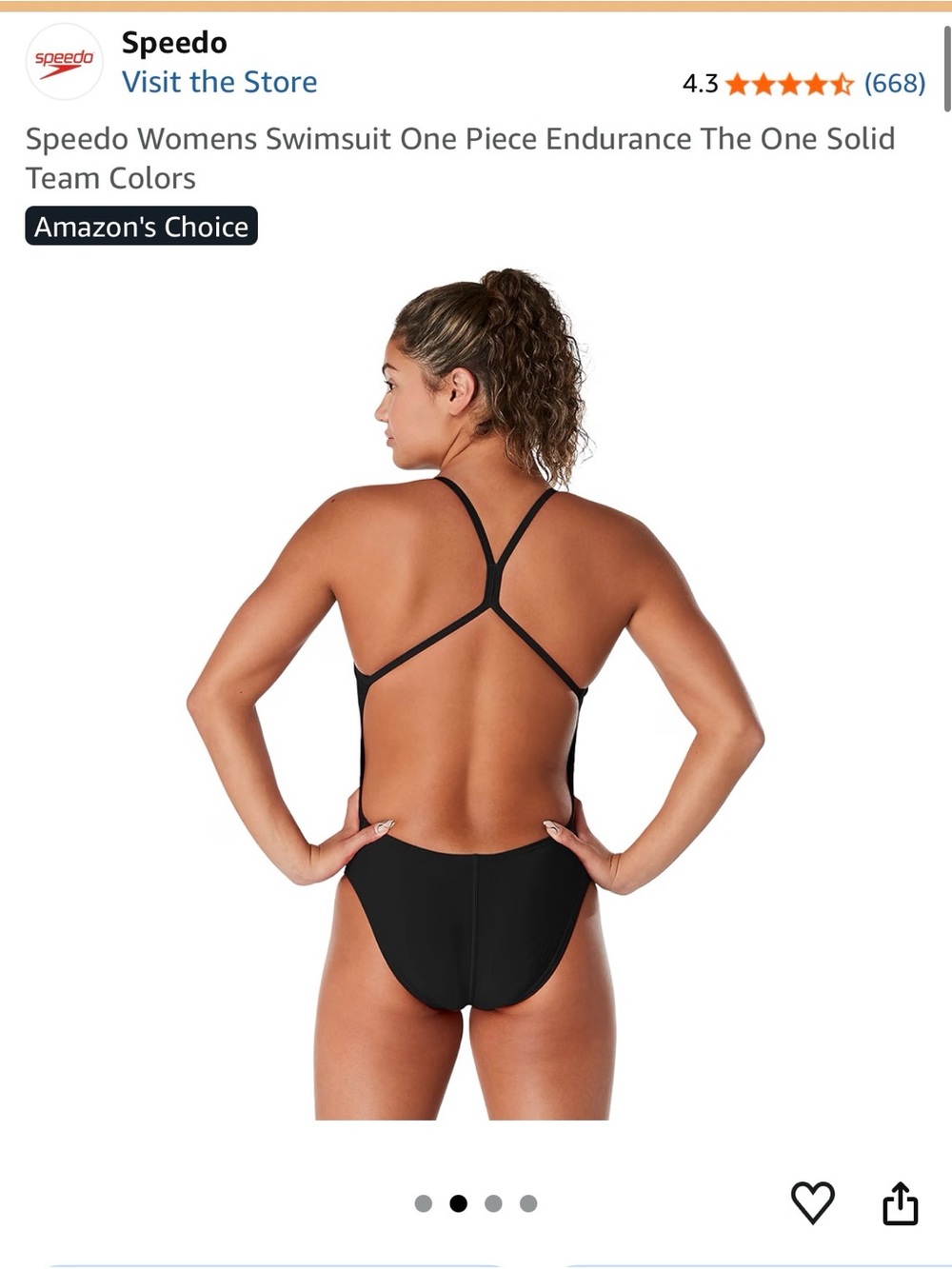 Speedo Team Black Women's One-Piece Racerback Swimsuit